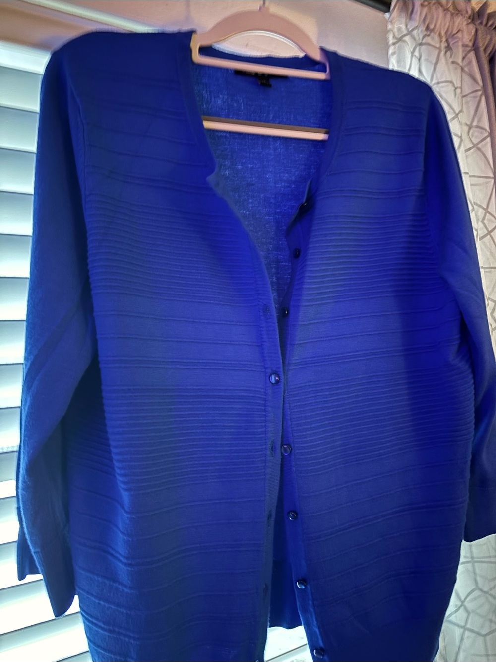 Two piece Cable & Gauge Electric Blue extured Knit Top and sweater